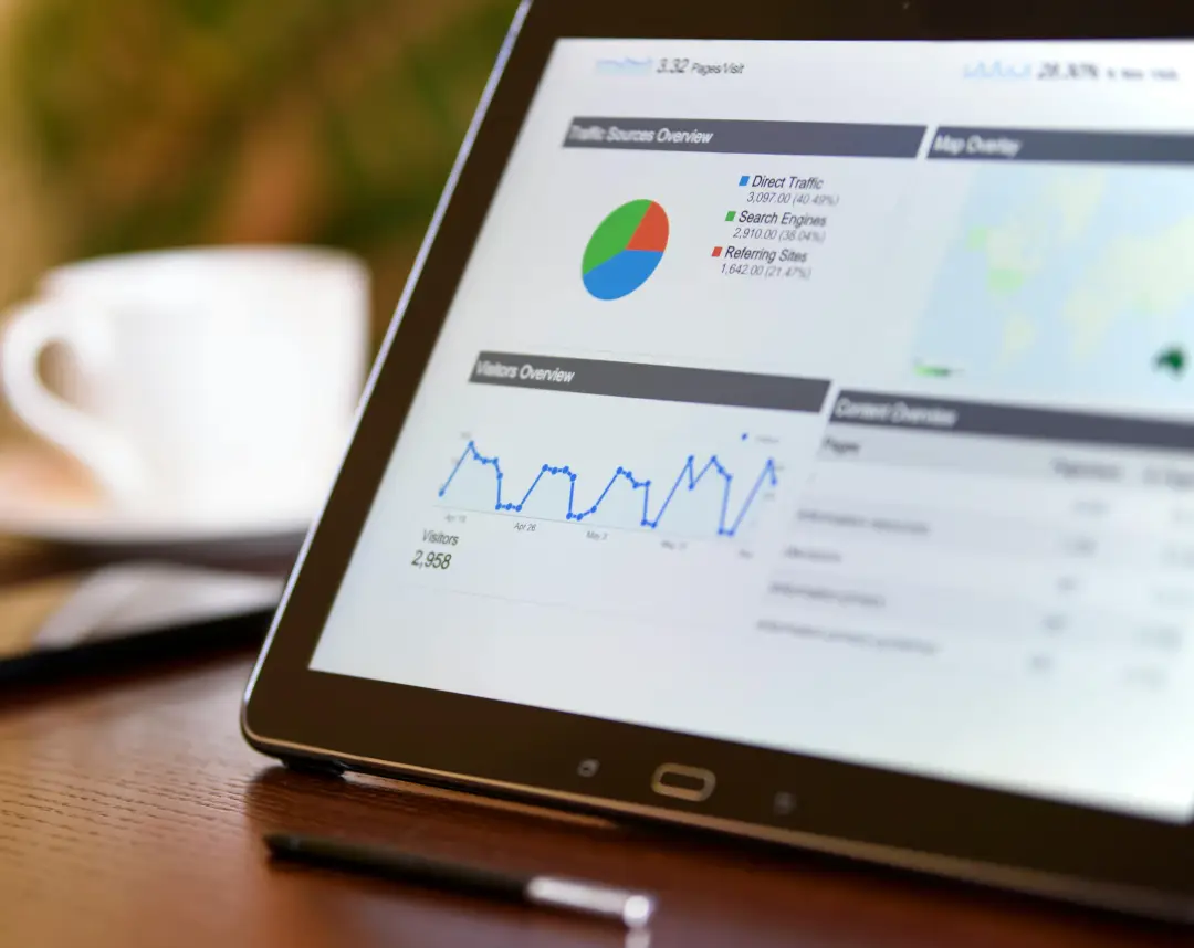 Dashboard with charts and graphs